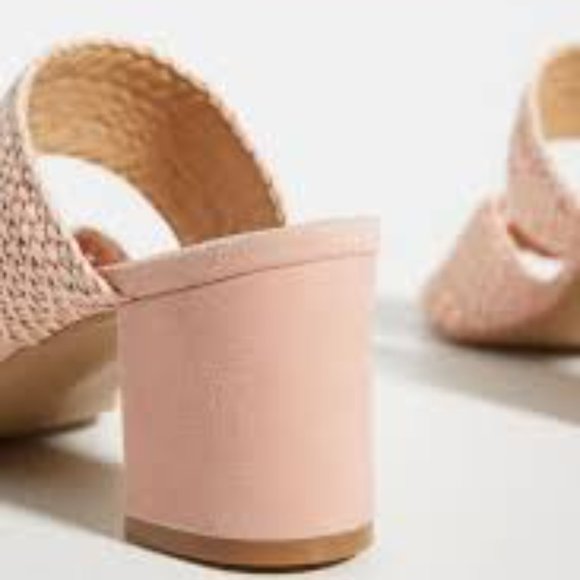 NWOB Anthropologie Mae Raffia Heeled Mules in Pink, Size 38 (US 8) - Picture 5 of 6